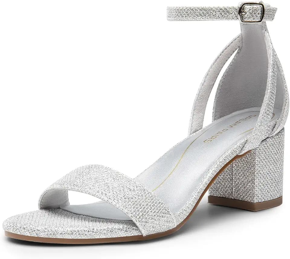 DREAM PAIRS Damen Sandalen mit Knöchelriemen und Blockabsatz elegante Hochzeit und Party Schuhe