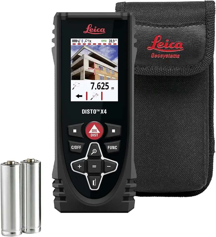 Leica DISTO X4 – robuster Laser Entfernungsmesser (Schutzklasse IP65) mit Bluetooth (App-Nutzung) und Zielsucherkamera für Distanzmessungen unter härtesten Bedingungen (Innen- und Außenbereich)