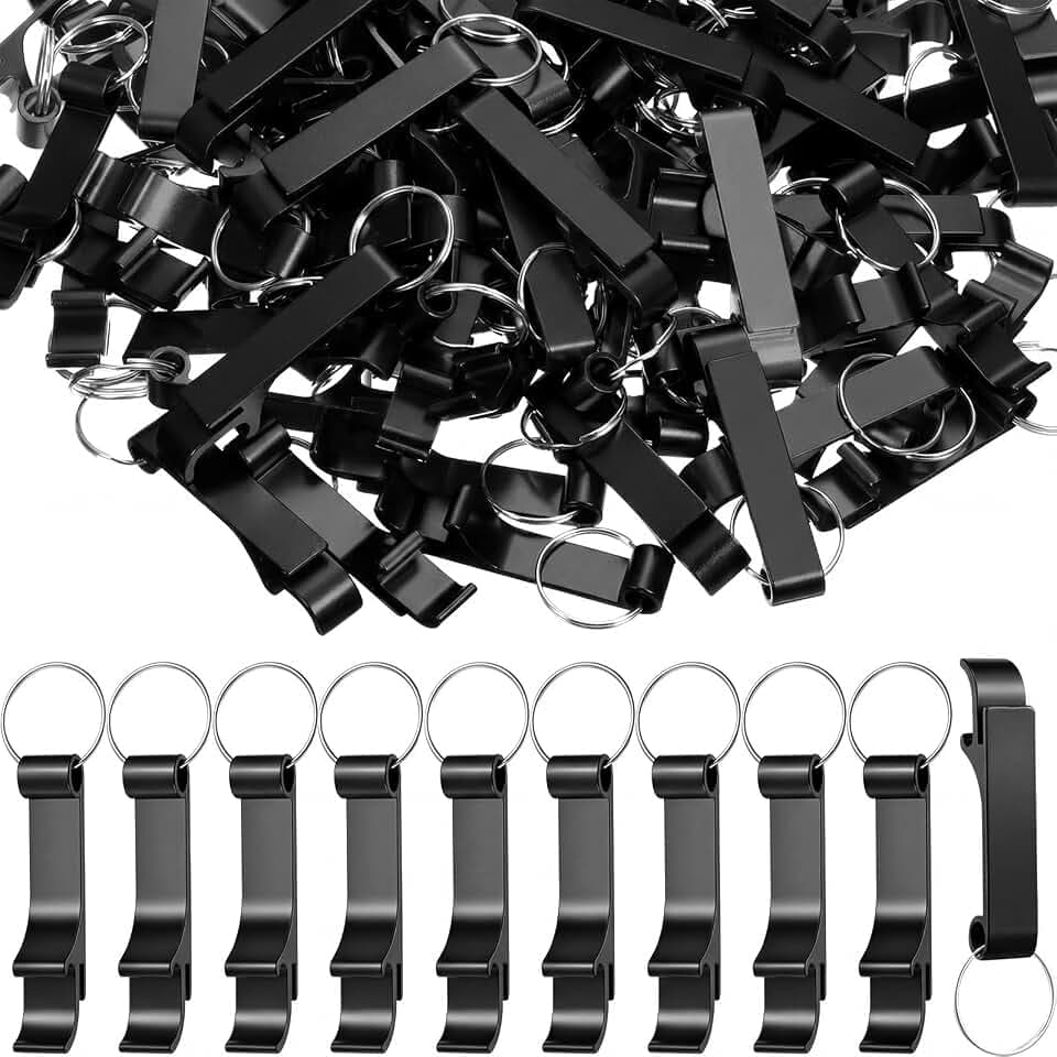 Honeydak Black 180 Pcs Bottle Opener Keychain Bulk Blank Bottle Opener
