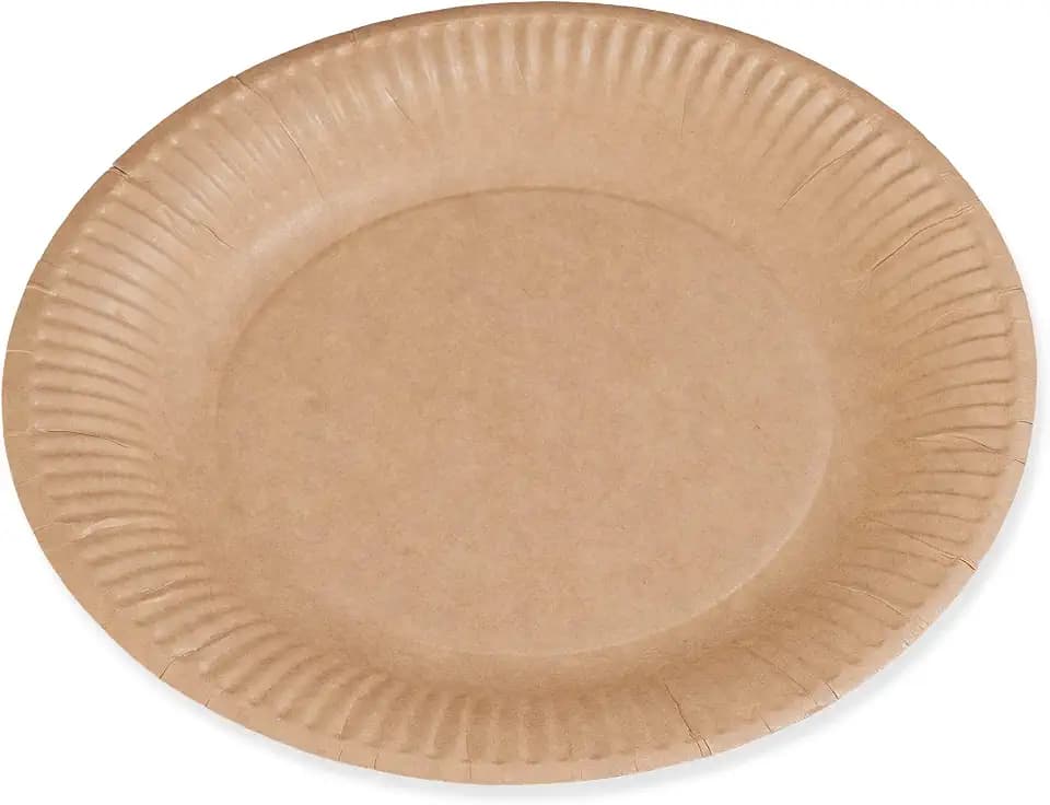 LE NAPPAGE ARTS DE LA TABLE 50 Pappteller aus FSC®, 23 cm, Hellbraun (Kraftpapier)