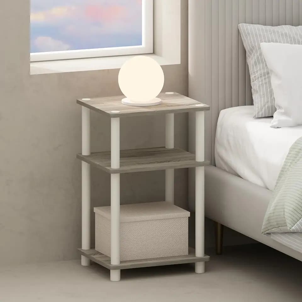 Furinno JUST Toolless 3-Tier Night Stand, Open Storage, Sonoma Oak