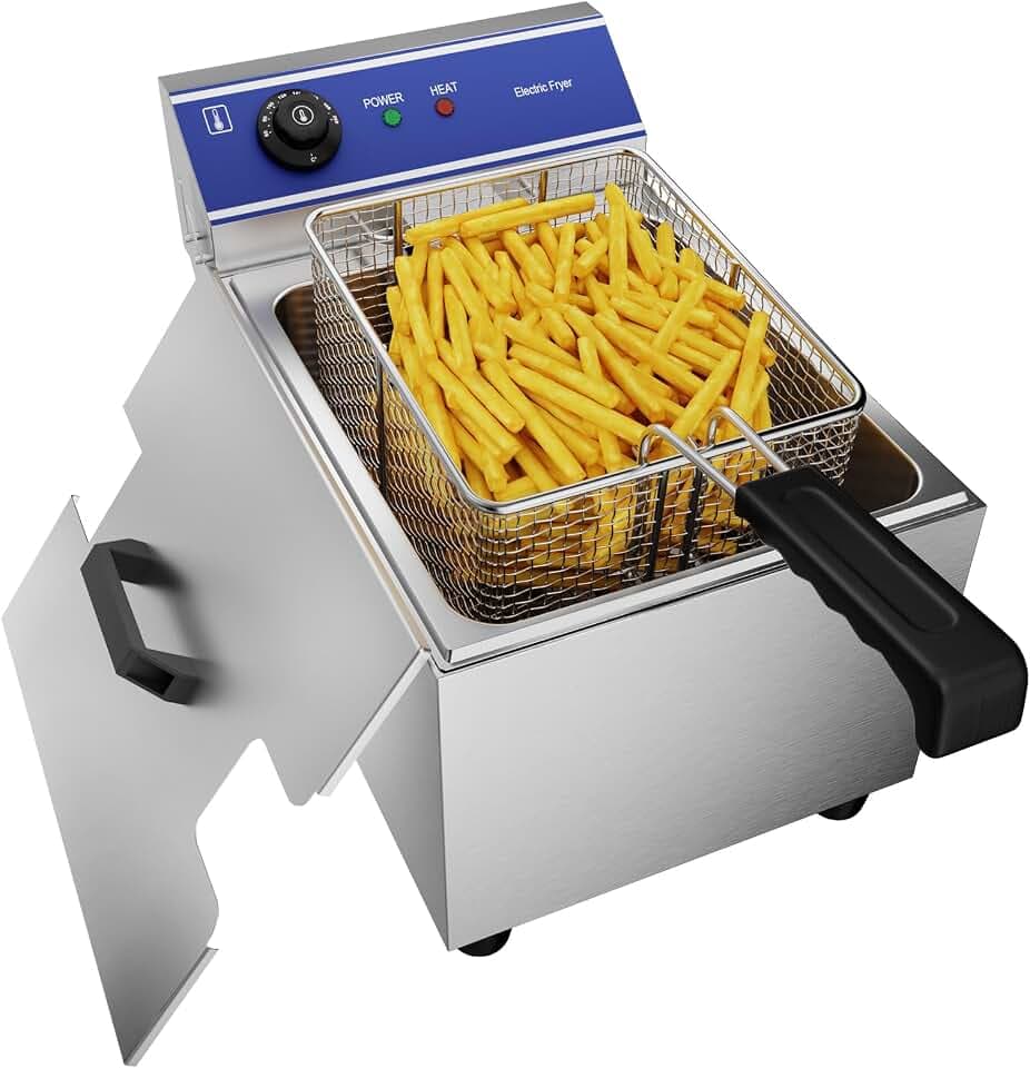 TAIMIKO 8L Kommerzielle Elektrische Fritteuse Edelstahl Friteuse mit Fett