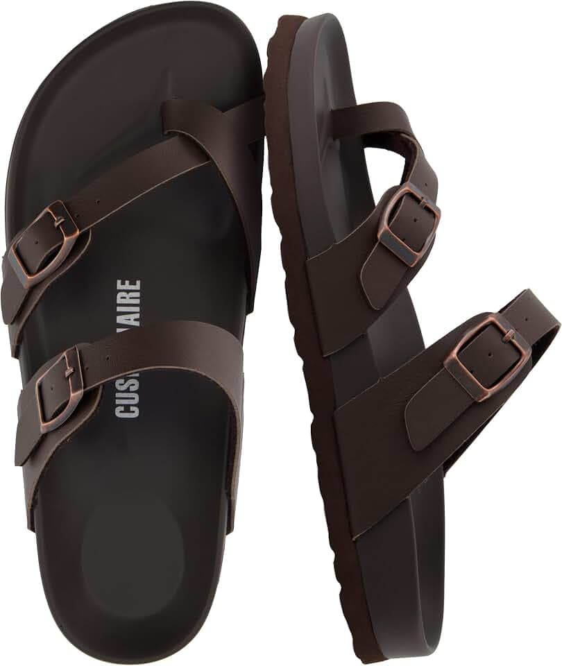 CUSHIONAIRE Laker Footbed Sandals for Women with Adjustable Buckles