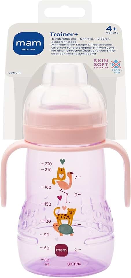 MAM Trainer+ Trinklernbecher 220 ml, tropffrei, 4+ Monate, Schildkröte