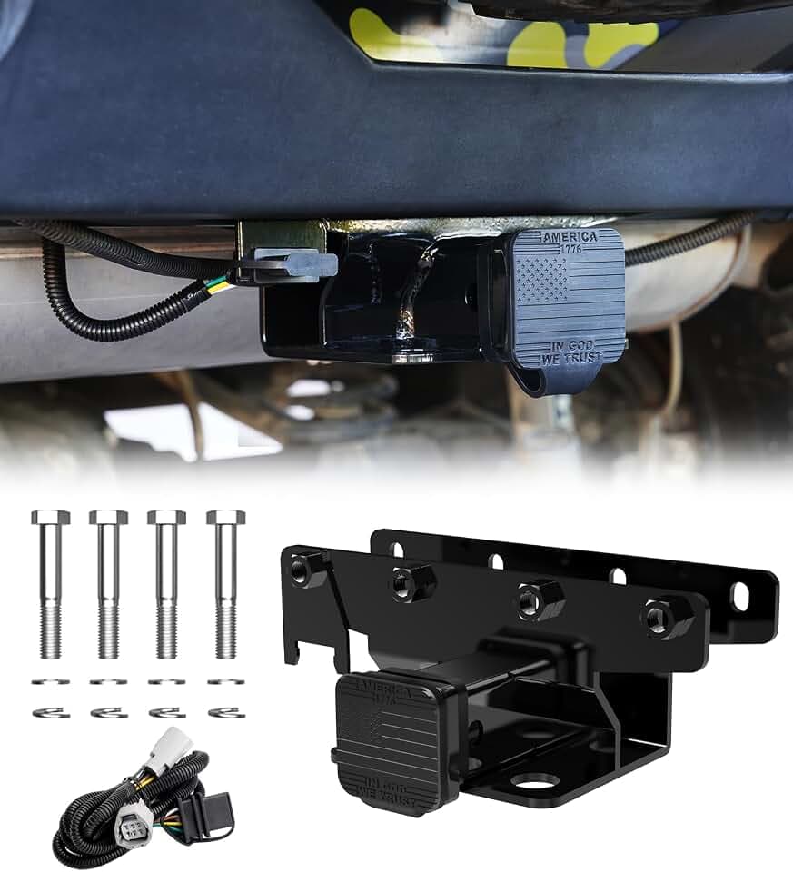 2" Tow Hitch Receiver Kit Compatible with 2007-2018 Jeep Wrangler JK JKU