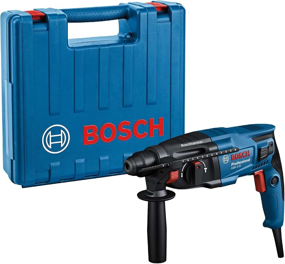 Bosch PRO Bohrhammer GBH 2-21 (mit SDS plus, inkl. Zusatzhandgriff, Maschinentuch, Tiefenanschlag, Handwerkoffer)