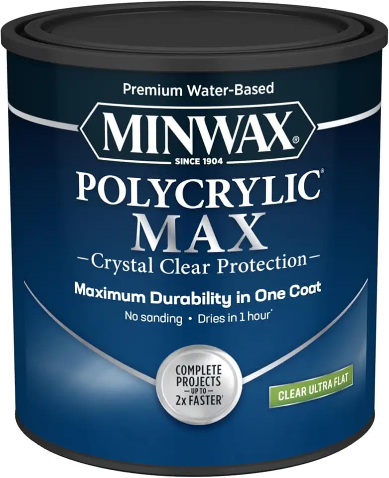 Minwax Polycrylic Max , Ultra Flat, Clear, 1 Quart