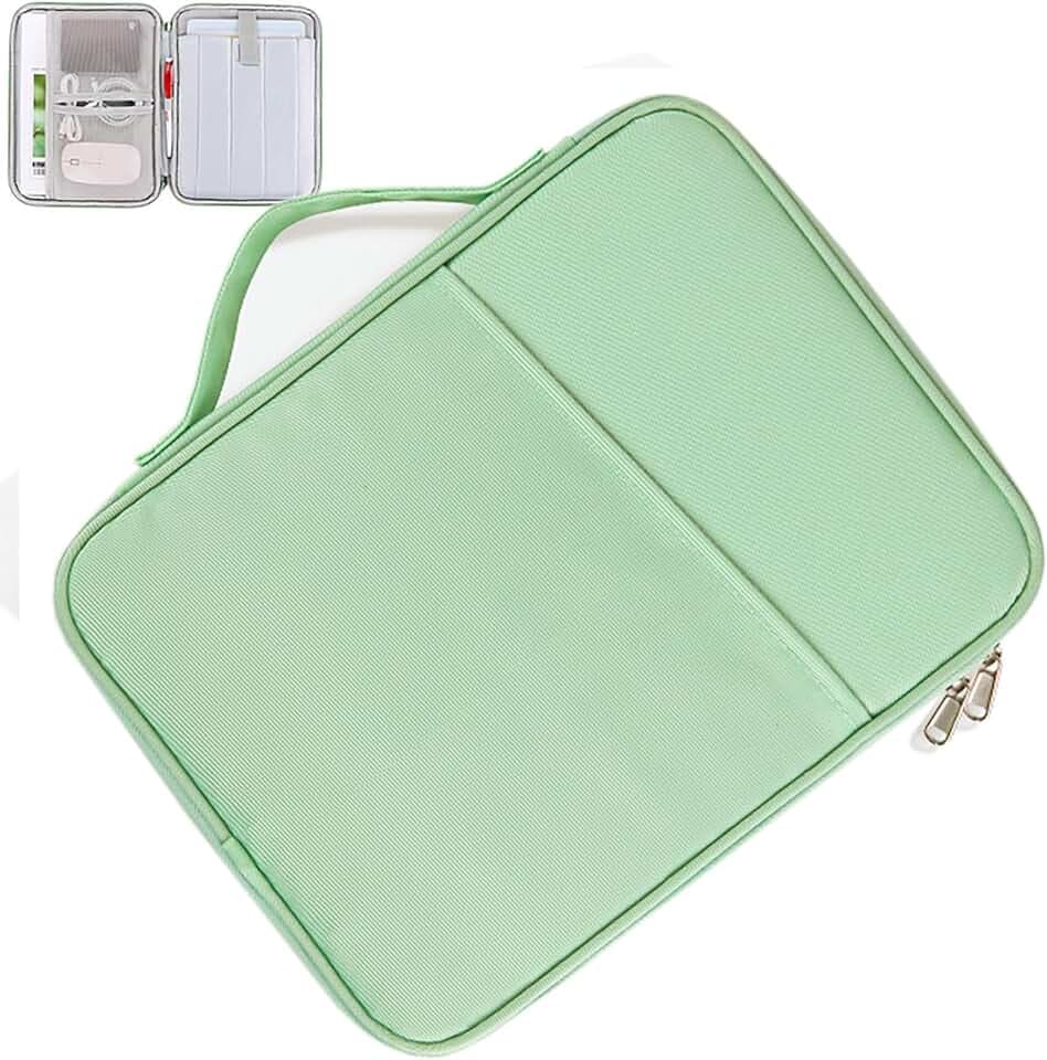 iPad Pro 12.9 Sleeve Carrying Case, Padded Tablet Bag for iPad Pro 13-in (M4), iPad Air 13-in (M2), Surface Pro 9/8, 12.4” Galaxy Tab S8+/S9+ (Mint Green-12.9)