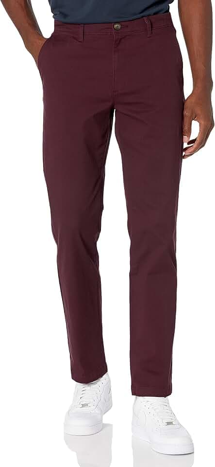 Amazon Essentials Men's Straight-Fit Casual Stretch Chino Pants, Sits at Waist