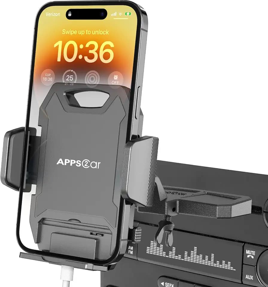 APPS2Car Sturdy CD Slot Phone Mount with One Hand Operation Design