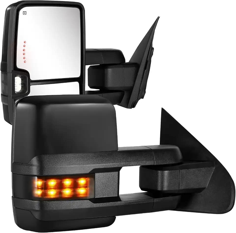 Sanooer Black Towing Mirrors for 2014-2018 Chevy Silverado GMC Sierra