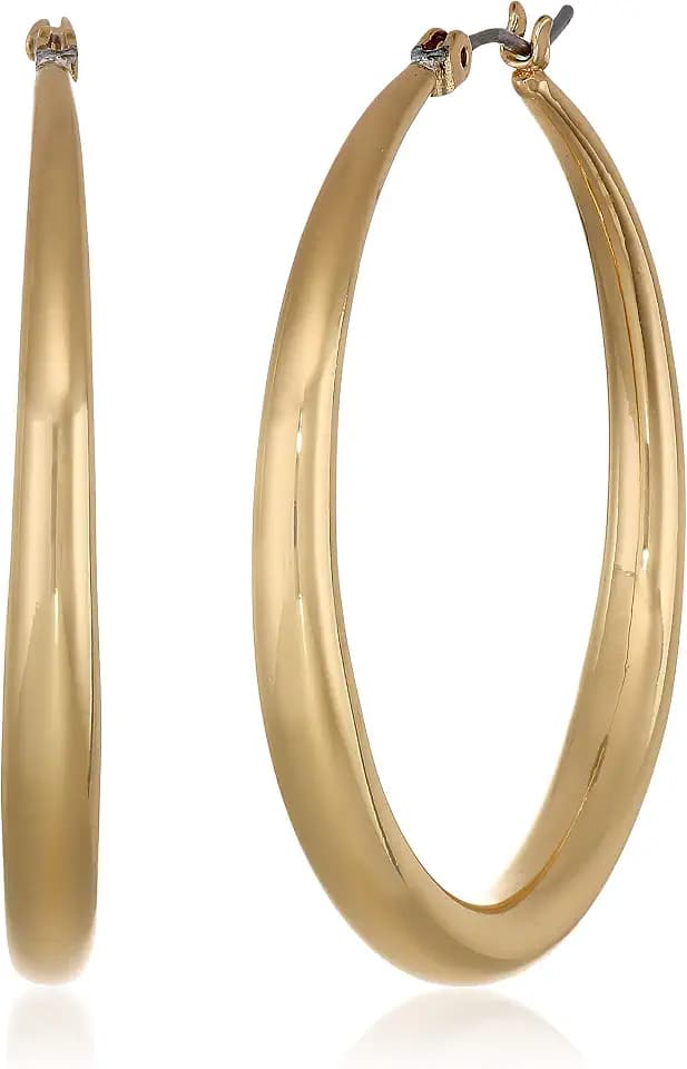 Napier Women's Gold Large Tubular Hoop Earrings