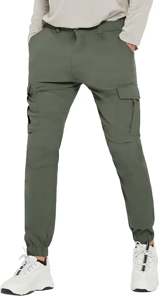 PULI Hiking Pants for Men Cargo Joggers Tapered Outdoor