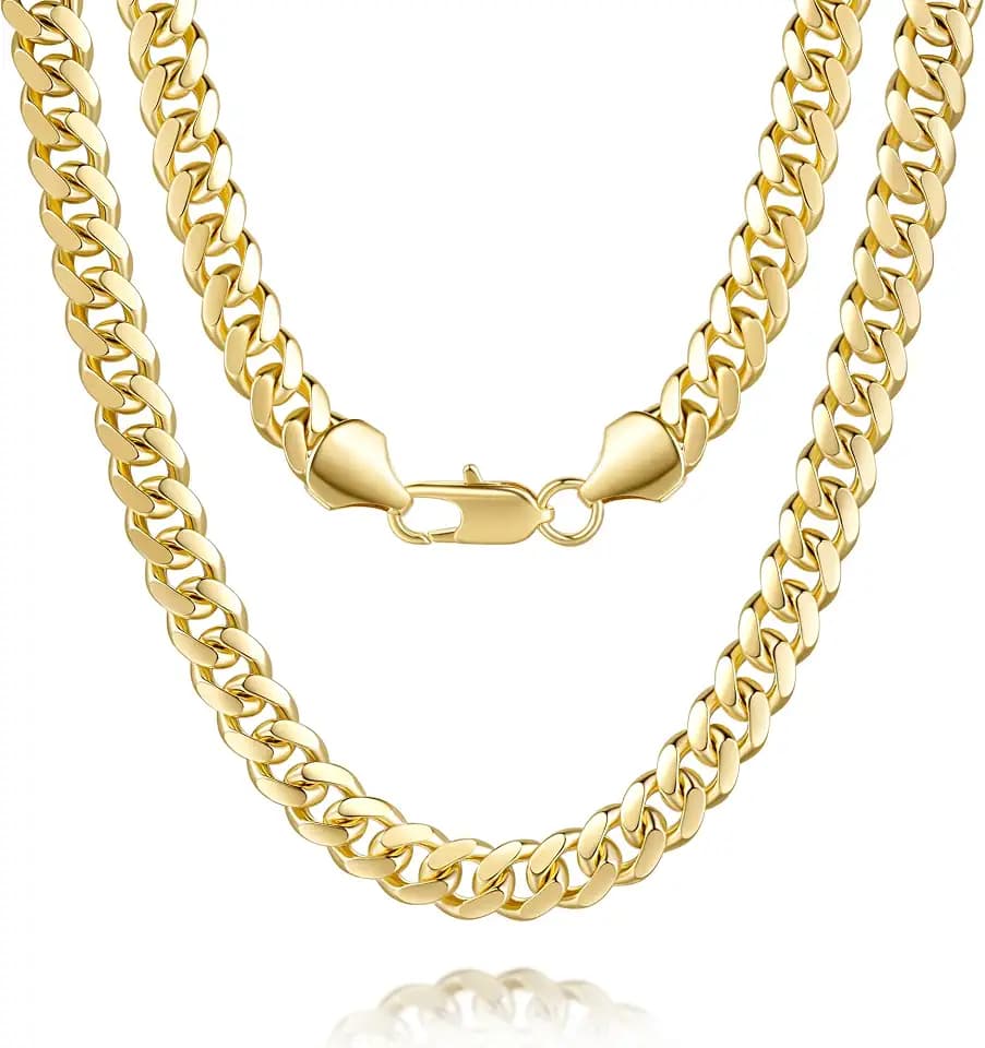 Gold Chain for Men 14K Gold Necklace for Women Cuban Link Chain