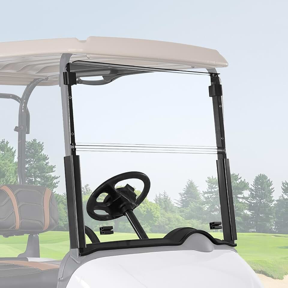 KEMIMOTO Golf Cart Windshield Compatible with EZGO RXV (2008-Up), Foldable Replacement Windshield with Anti-UV and Impact Resistant Acrylic