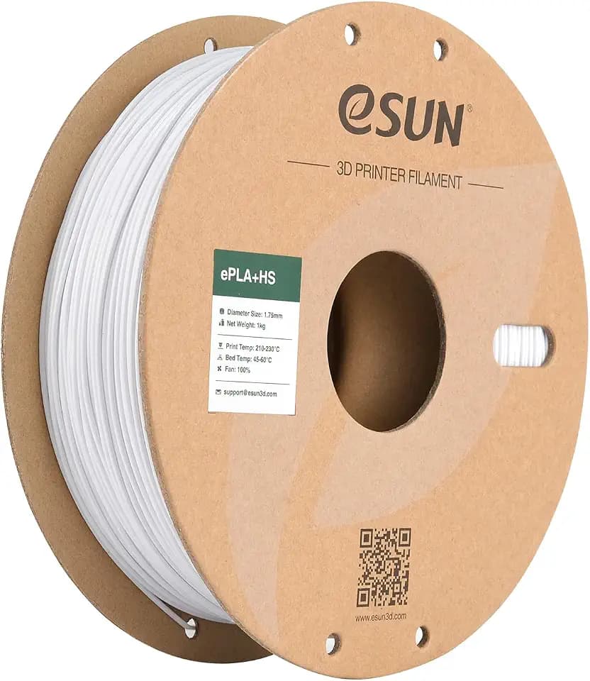 eSUN PLA+HS Filament 1.75mm, Kaltes Weiß, 1KG