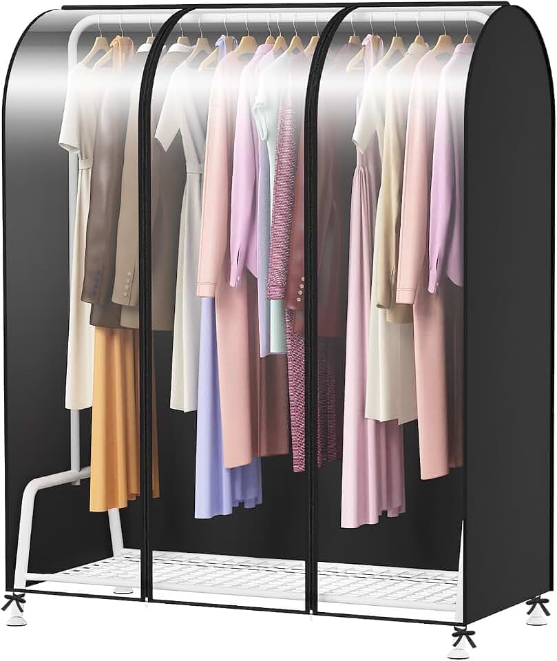 Zilink Clear Garment Rack Covers Garment Cover for Clothing Rack 50 in