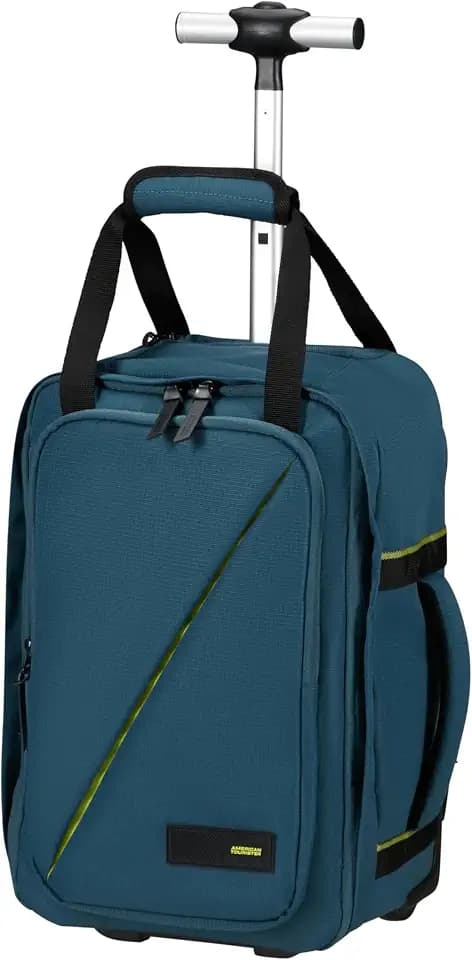American Tourister Take2Cabin - Ryanair Kabinentasche 40 x 25 x 20 cm, 20 l, 1,40 kg, Rucksack mit Rollen, Handgepäck, Flugzeug-Rucksack S Untersitz, Blau (Harbor Blue)