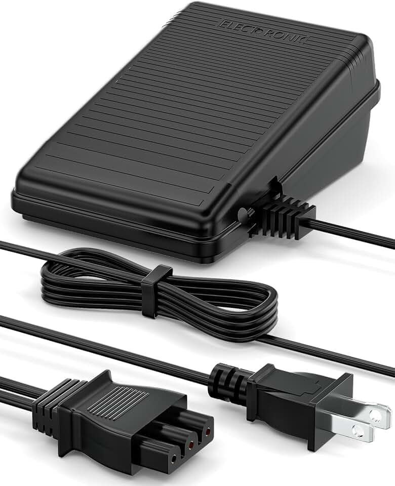 VHBW Foot Pedal for Singer Sewing Machines 359102-001 D-Shape Plug