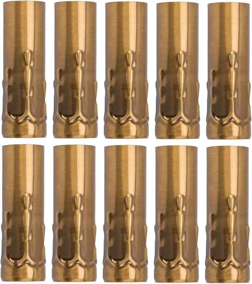 Beleuchtungszubehör Kerzenlampenhalterrohr E14 Antioxidationslampenhalterhülse für Kristallkronleuchter zu Hause (Goldbronze)