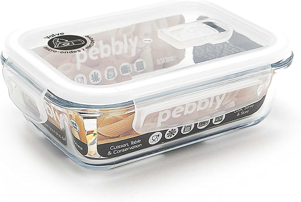 Pebbly RECHTECKIGER VORRATSBEHÄLTER AUS Glas - 650ml