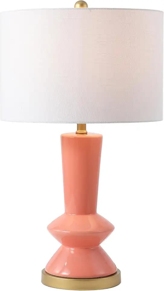 JONATHAN Y Ziggy 27" Modern Ceramic Metal Table Lamp, Coral/Gold Painting