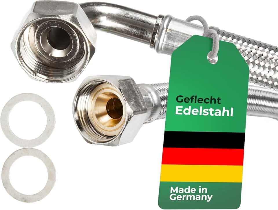 H2O-Flex® Zulaufschlauch DN13, 3/4" ÜM x 3/4" ÜM mit Bogen, 2m