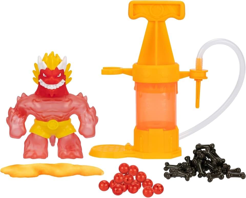 Heroes of Goo Jit Zu Hero Creator - Create Your Own Blazagon Stretch Action Figure Toy, 3 Unique Fillings