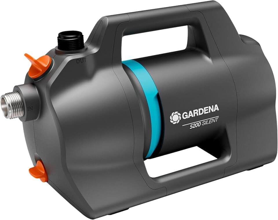 Gardena Gartenpumpe 5200 Silent Pumpen: 26% mehr Wasserdurchfluss bei gleichem Energieverbrauch im Vergleich zum Vorgänger-Modell*, Leise im Betrieb (09084-20)