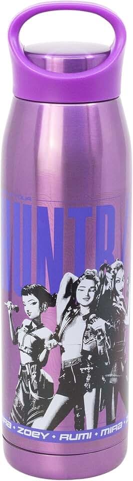 Stor Kpop Demon Hunters Edelstahl Trinkflasche 665ml mit Auslaufsicherem Schraubverschluss und Tragegriff für Unterwegs