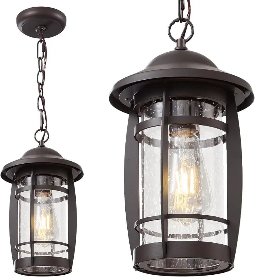 LOUSACE Outdoor Pendant Light for Porch Exterior Hanging Light Fixture