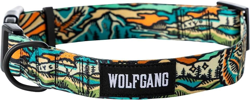 Wolfgang Wide Venture Dog Collar Wildwolf Print Large
