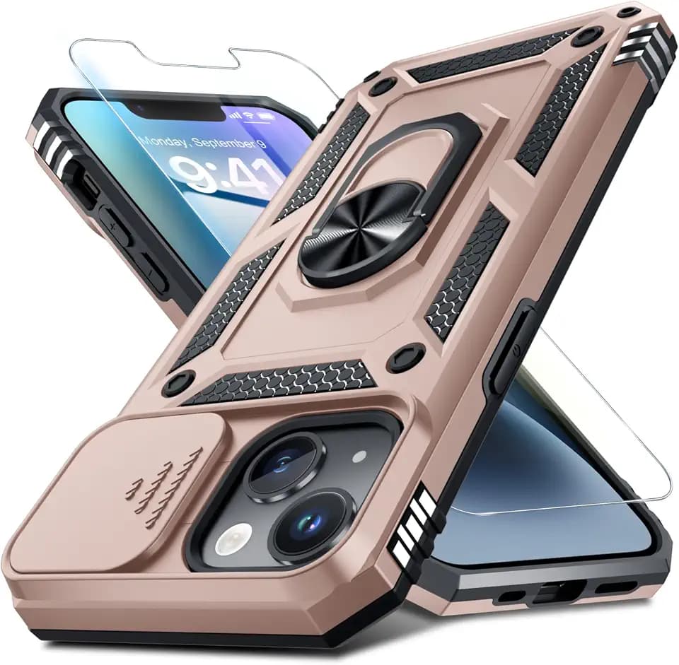 for iPhone 12 Mini/13 Mini Phone Case Built in Slide Camera Lens Cover