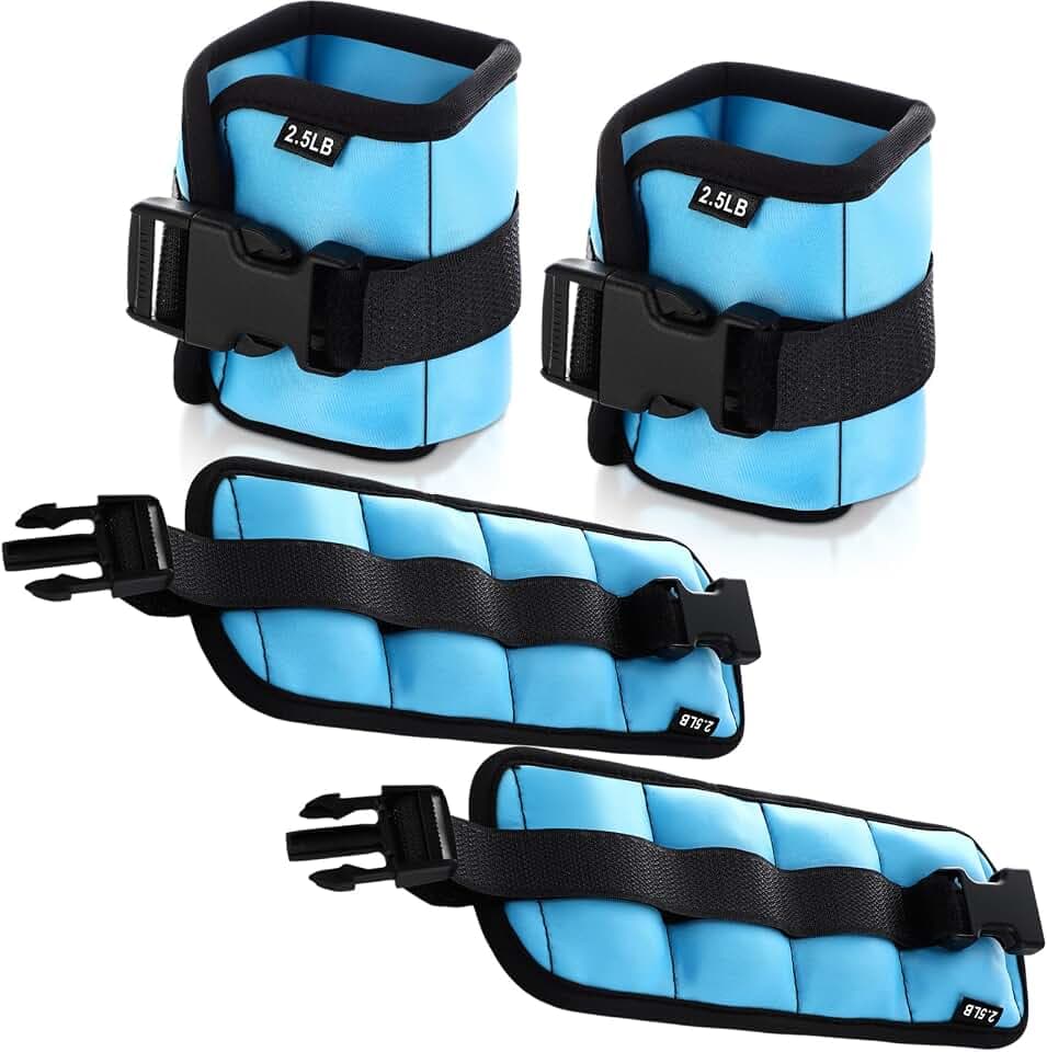 Hollowfly 2 Pairs Ankle Wrist Weights for Exercise