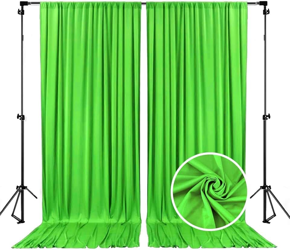 10 x 10 Feet Emerald Green Backdrop Curtain for Partie, Background Curtains for Photoshoot, Birthday, Wedding, Halloween, Thanksgiving, Christmas, New Year Party Decorations 5Ft x 10Ft, 2 Panels