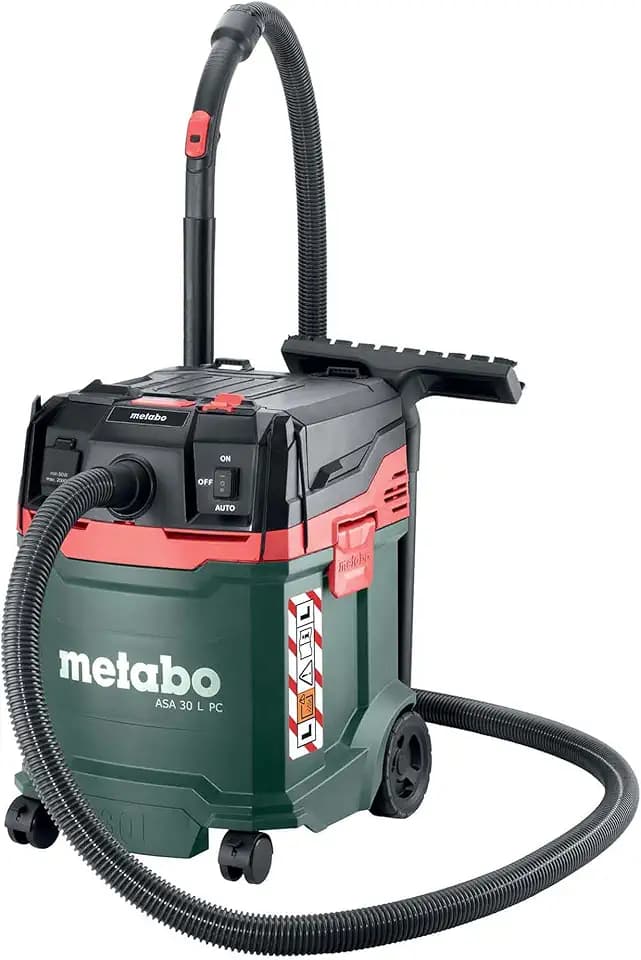metabo ASA 30 L PC Allessauger, Nass-Trockensauger mit Filterabreinigung | Gewerblicher Industriesauger Staubklasse L, 1200 Watt, Abschaltautomatik, 5,5 m Kabel, mit Saugzubehoer und Schlauch