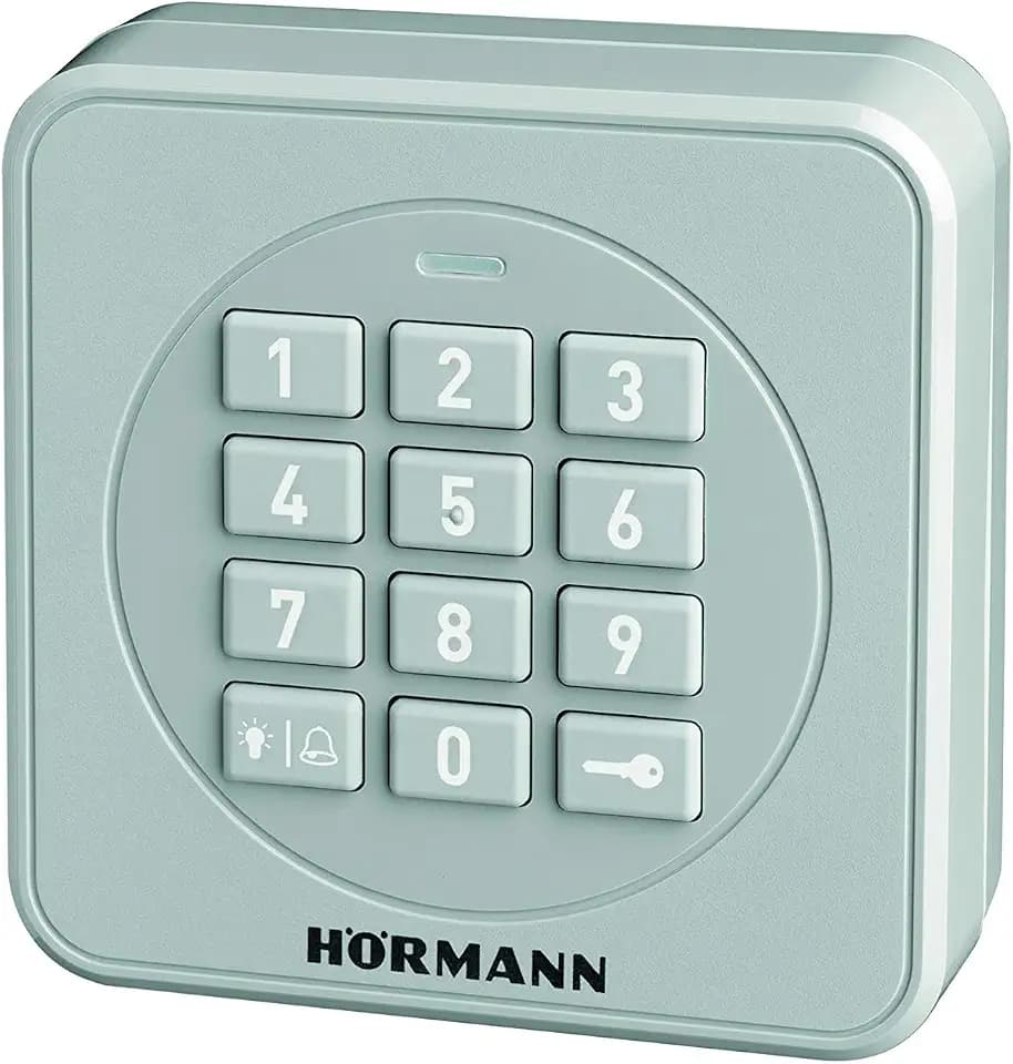 Hörmann Funk-Codetaster FCT3-1 BS (868 MHz, zur Steuerung von bis zu 3 Torantrieben, Tastatur beleuchtet, Farbe RAL 7040) 4511856, grau