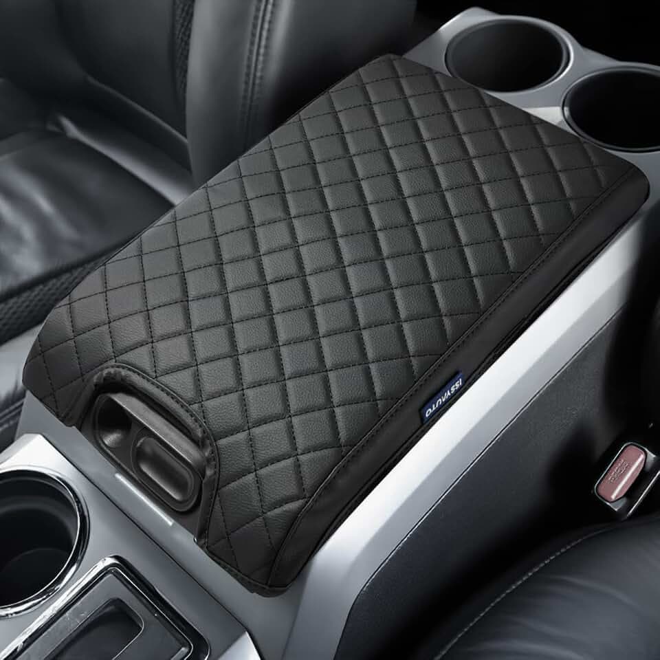 ISSYAUTO Center Console Cover Armrest lid Cover Compatible with 2009-2014 F150, Leather Arm Rest Covering for Car, Well-Make Middle Console Cover Armrest Box Protective Cover