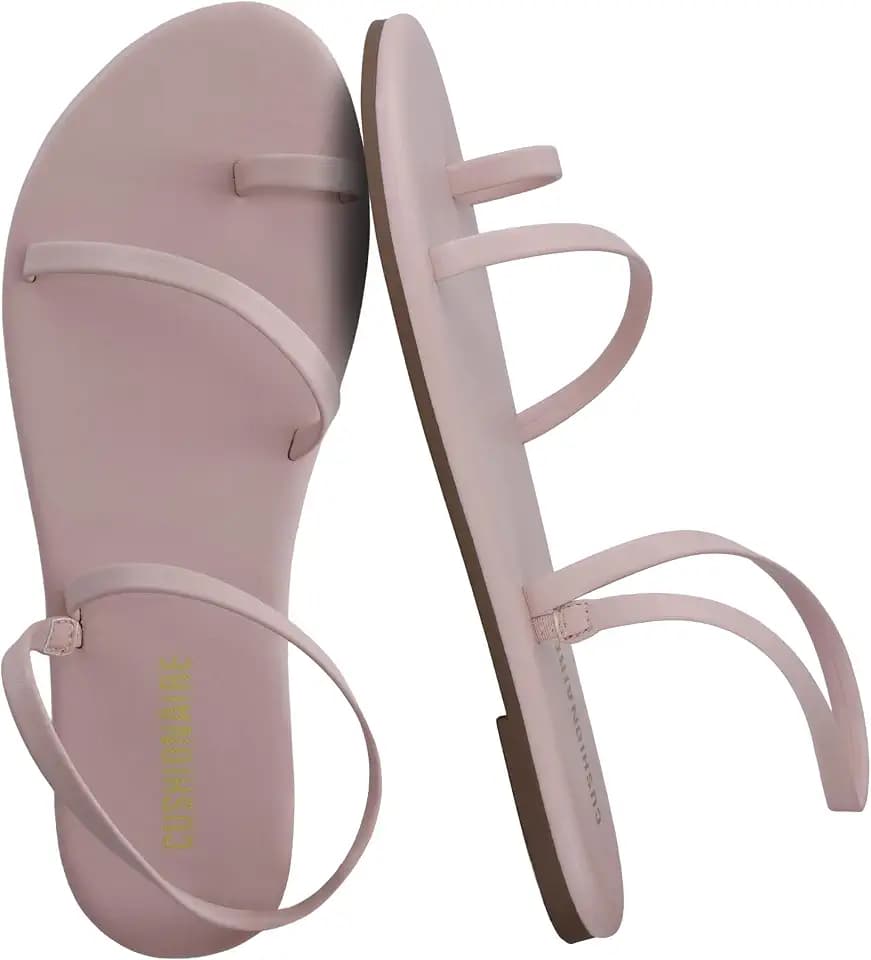 CUSHIONAIRE Chai Strappy Flip Flops for Women, Comfortable Casual Women Sandals with Memory Foam