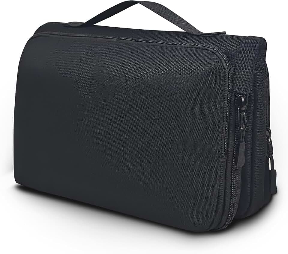 Klappbare Laptoptasche mit Organizer: Elektronik Organizer Tasche für 15,6 Zoll Laptop-Wasserresistent Tragbar Kabelorganizer Tech Pouch Bag für Handy Netzteil, Ladekabel, Powerbank, Schwarz