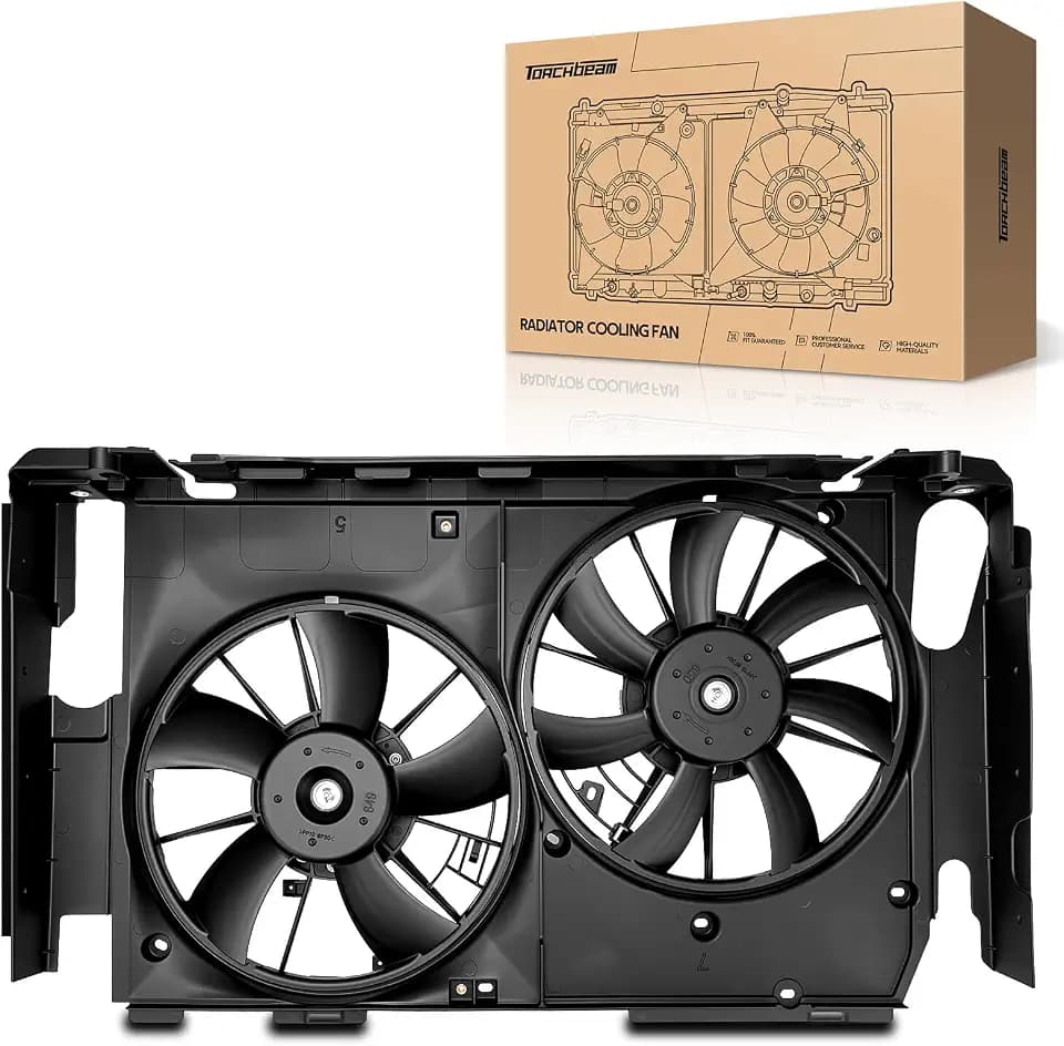 Torchbeam Engine Cooling Radiator Fan Assembly for to-yo-ta RAV4 2009 2010 2011 2012, 2.5L Electric Radiator Cooling Fan Kit Replacement 620590 163630V040 167110V030