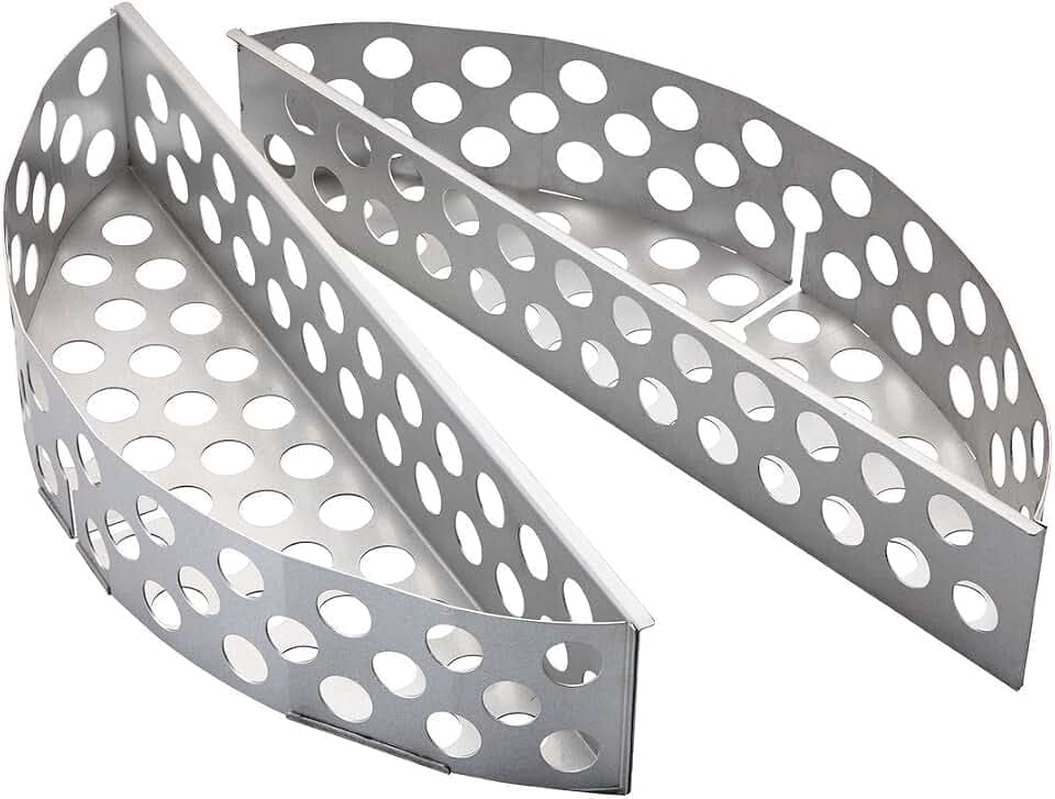 RÖSLE Kohlekorb F50/F50 AIR, 2-TLG., Hochwertige Kohlekörbe für gleichmäßige Hitze im Kugelgrill, passend für Kugelgrills mit 50 cm Durchmesser, Stahl