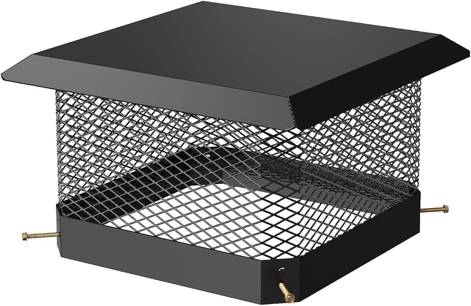 Galvanized Steel Chimney Cap, 11 x 11 Inch, Black