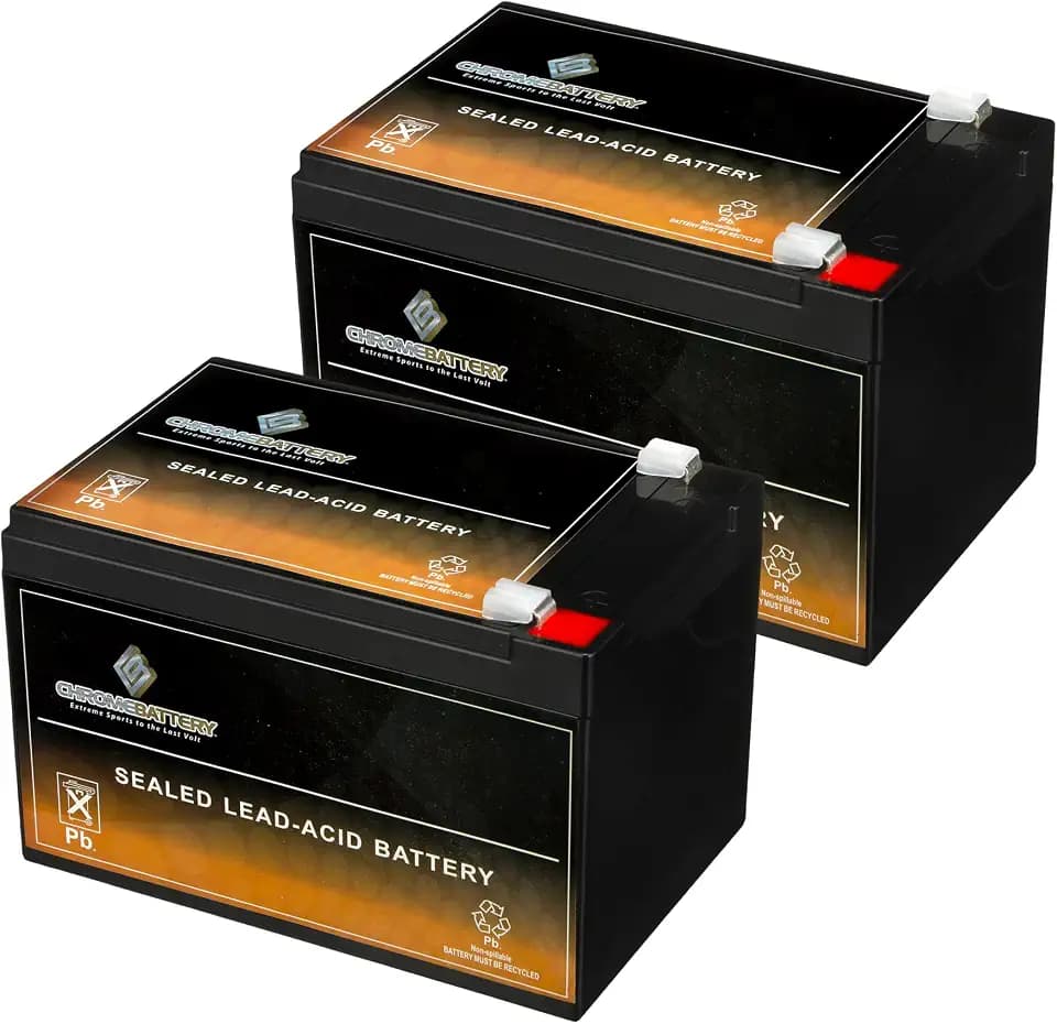 CB CHROMEBATTERY 12V 14AH Sealed Lead Acid (SLA) Rechargeable Battery – 2 Pack – F2 Terminal – Deep Cycle Design – for UPS, Alarms, Emergency Lighting, Scooters, Ride-On Toys, Solar & More