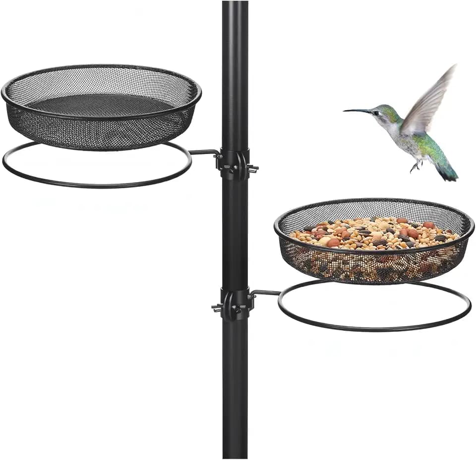 LemonRoad 2 Pack Mesh Trays Seed Trays for 1" Bird Feeder Poles