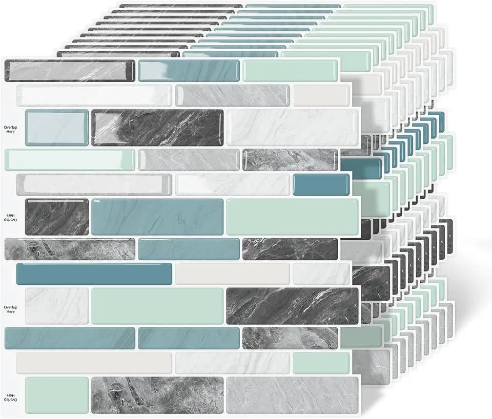 10-Sheet Peel and Stick Kitchen Backsplash Tiles