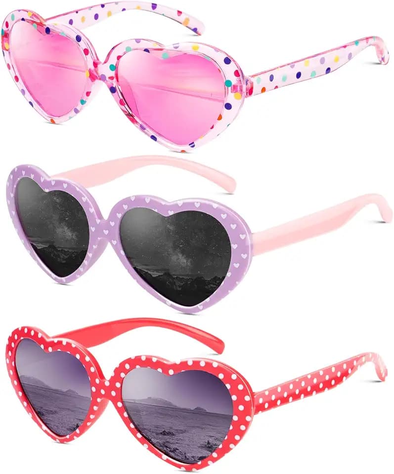 Toddler Girls Sunglasses Polarized Heart-Sunglasses for Kids girls