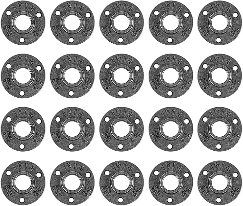20 Pack 3/4 Inch Industrial Malleable Cast Iron Pipe Flange