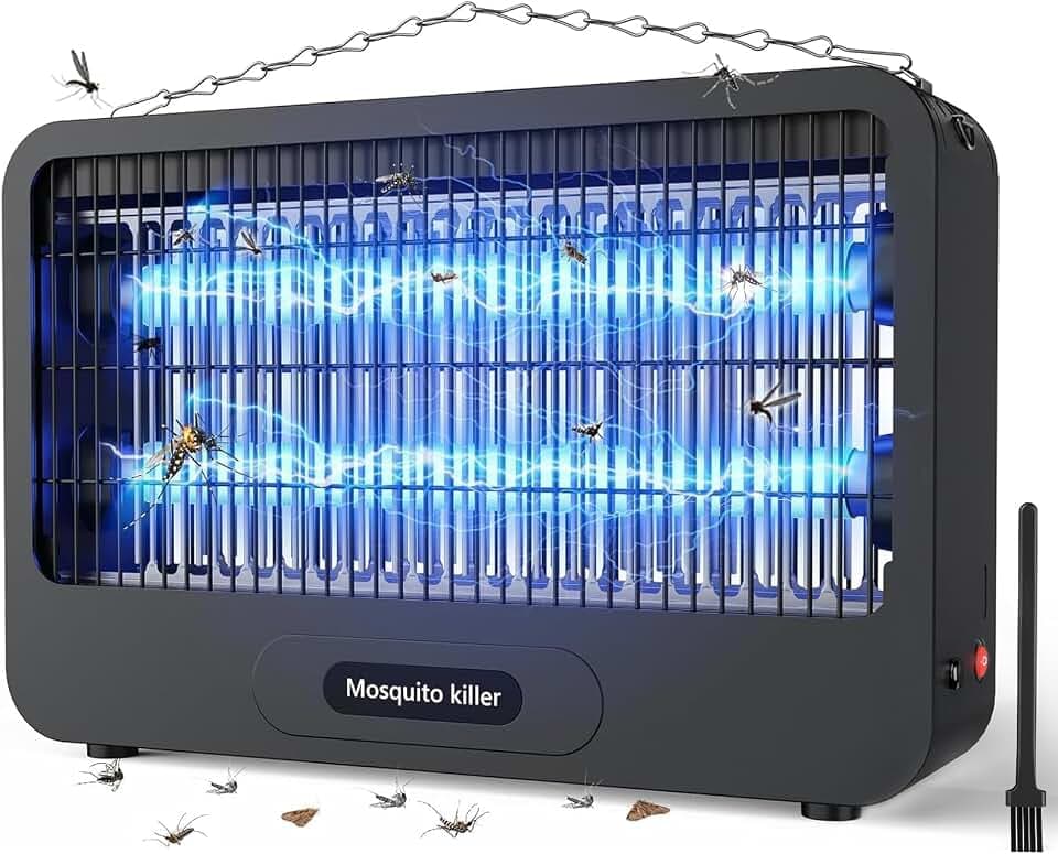 Insektenvernichter Elektrisch, Mückenlampe 20W 3500V Fliegenfalle Elektrisch, Doppelseitiges Hochspannungsgitter Elektrischer Insektenvernichter & Mosquito Killer Für Innenräume, Terrasse, Garten