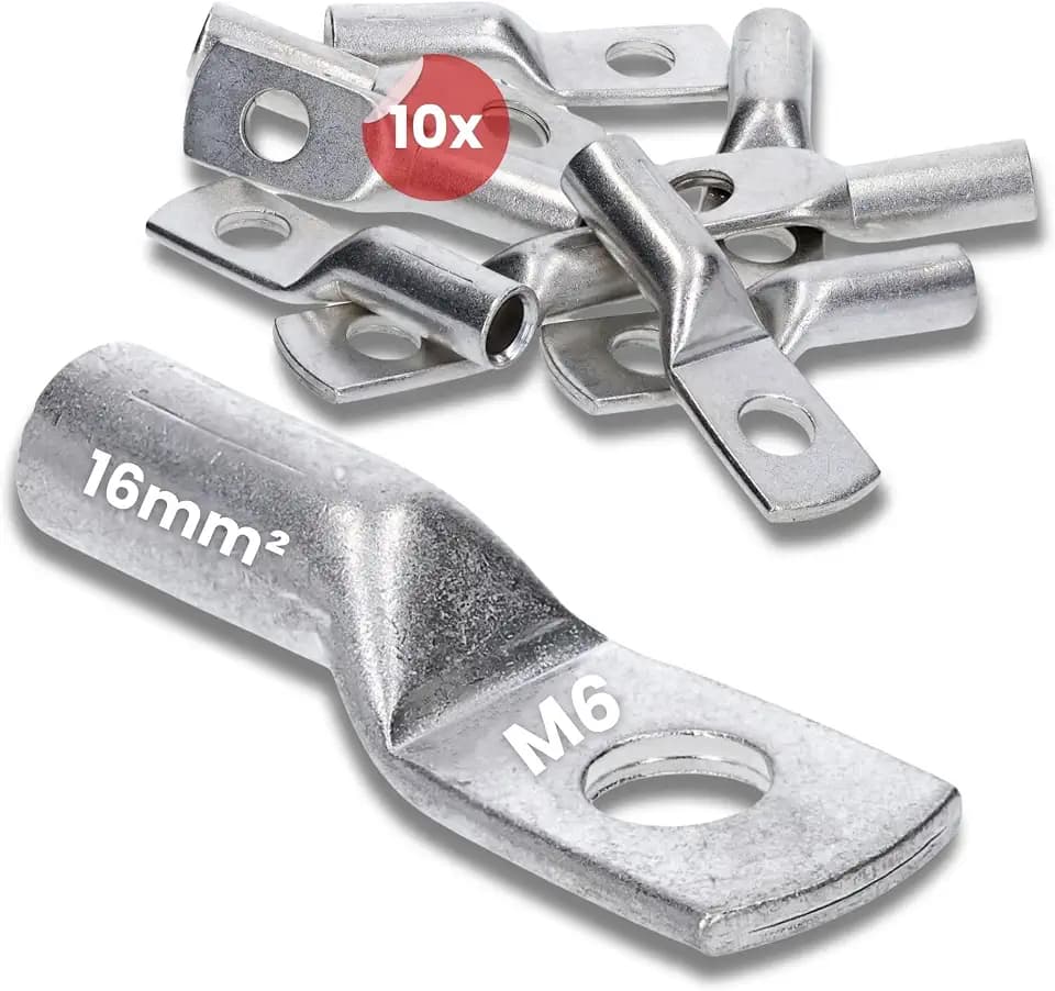 Kalitec 10x Press-Kabelschuh 16mm² M6 - DIN 46235 Kupferverbinder